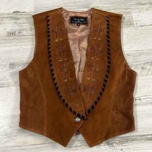 Patricia Wolf Vintage Suede Vest Size M